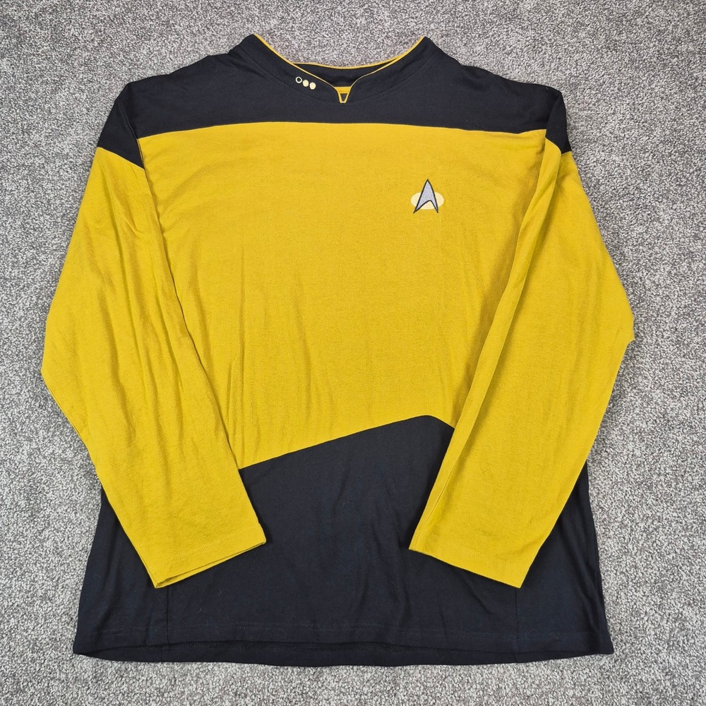 Star Trek Robe Factory Shirt Mens XL Gold Black Command Uniform Captain Kirk